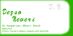 dezso neveri business card